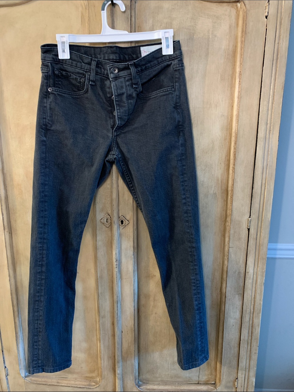 rag & bone Fit 1 Men's Extra Slim Straight Jeans in Washed Black SZ 29
